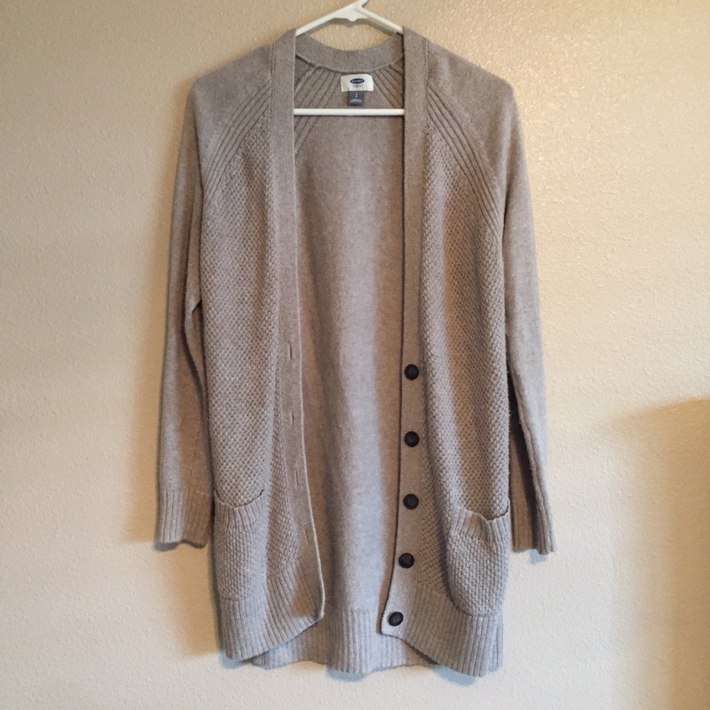 Beige knit cardigan